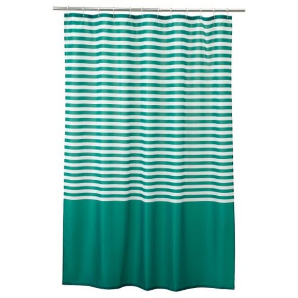 NIP Ikea VADSJON Teal/White Striped Shower Curtain Designed By Paulin Machado - Picture 1 of 3